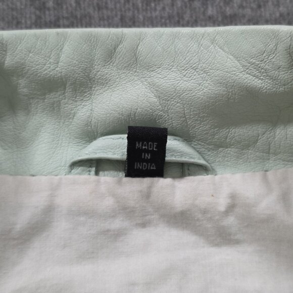 Bod & Christensen Jacket Women M Light Green Penelope Genuine Leather Moto Lined - Picture 11 of 16